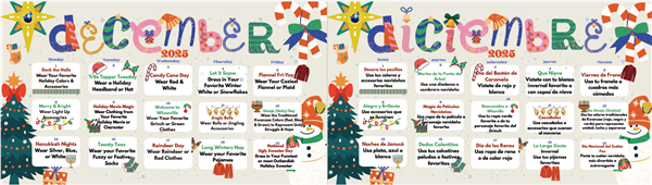 December Holiday Cheer Calendar